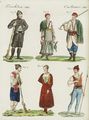 Bewohner von Montenegro, Albanien und Dalmatien in ihrer Nationalkleidung