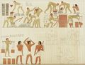 Die Dienstbarkeit der Juden in Ägypten auf einem, mehr als 3,000 Jahre alten, Gemälde in einem Grabmale Oberägyptes dargestellt